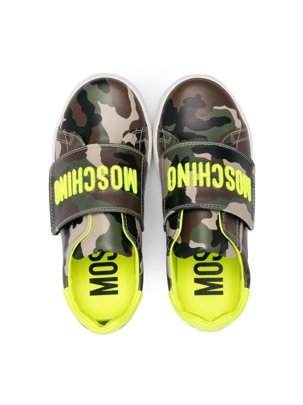 Shop Moschino Camouflage-print Sneakers In Green