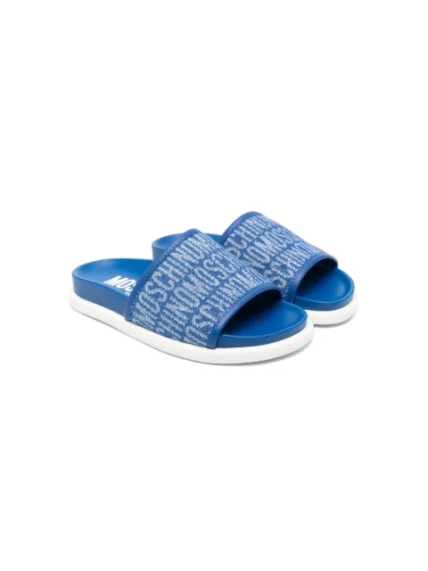 Moschino Kids Pantoletten mit Logo-Jacquard
