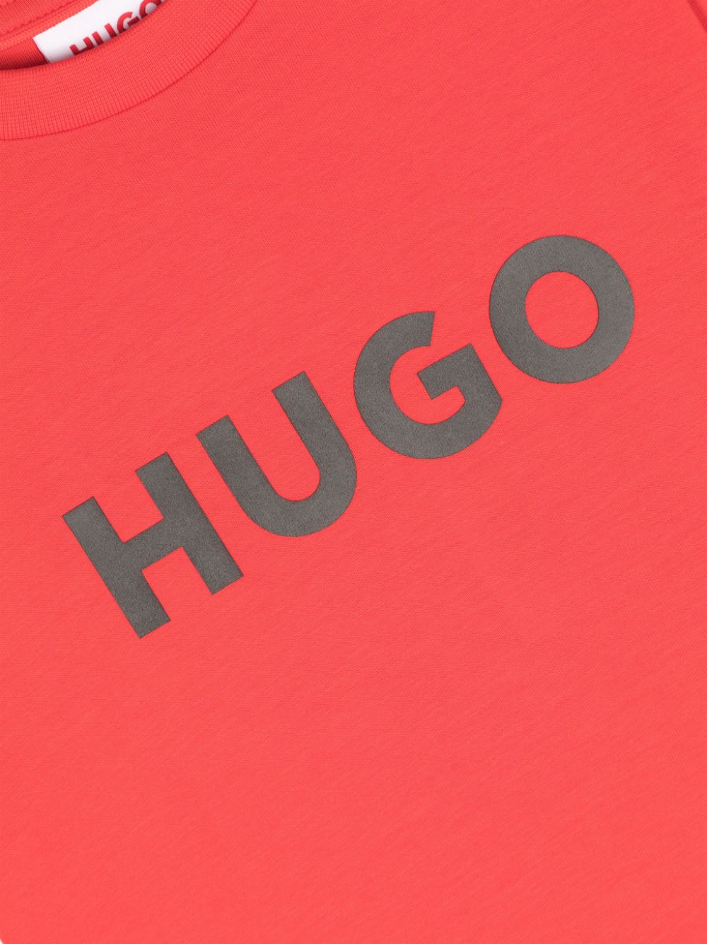 Shop Hugo Logo-print Cotton T-shirt In Red