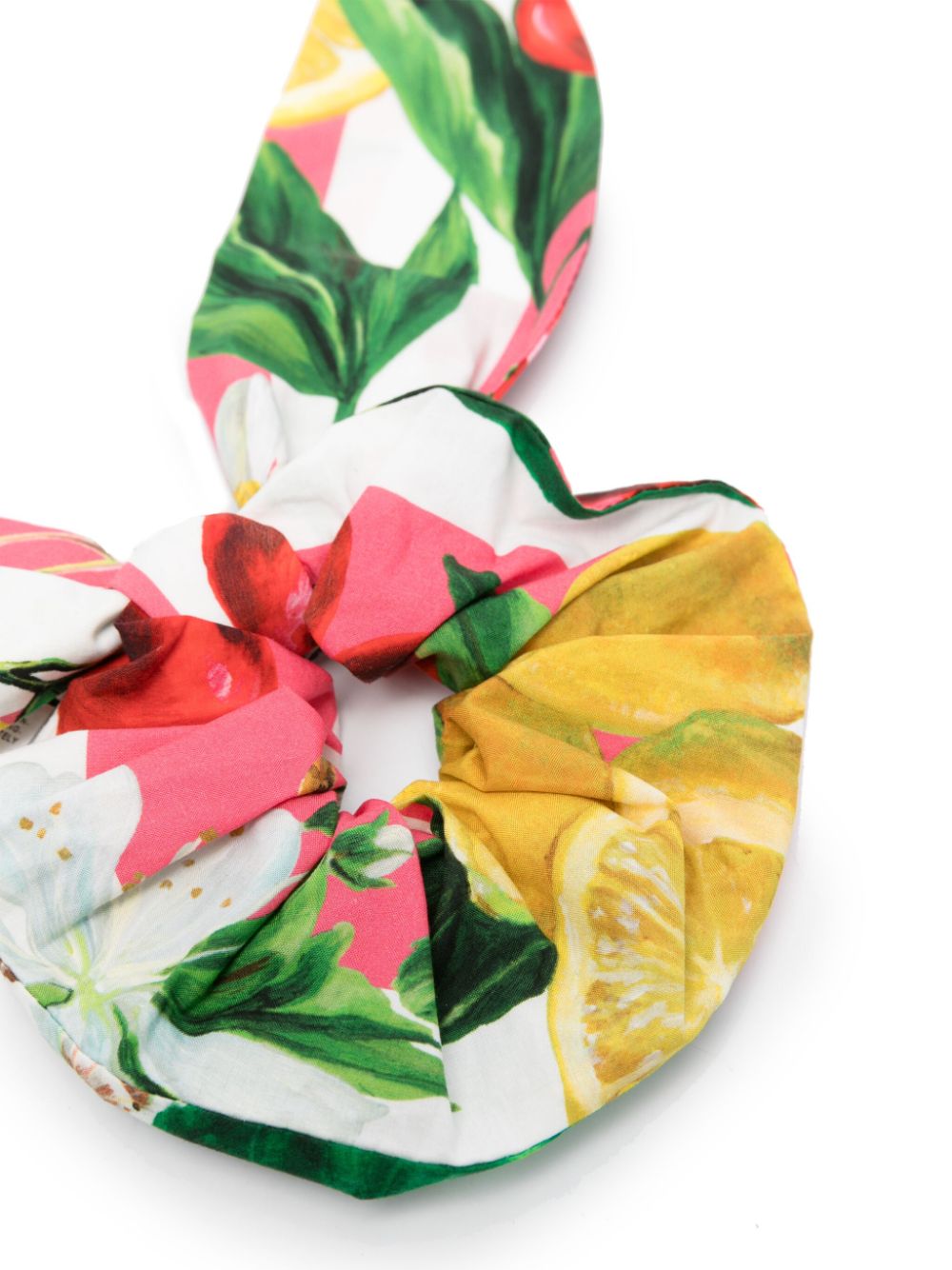 Shop Dolce & Gabbana Floral-print Scrunchie In Green