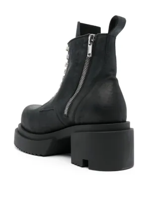 Rick Owens プラットフォーム レザーブーツ | ブラック | FARFETCH JP