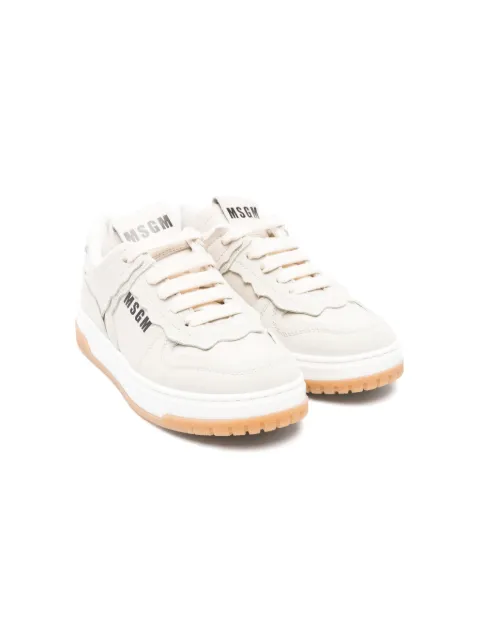 MSGM Kids lace-up leather sneakers