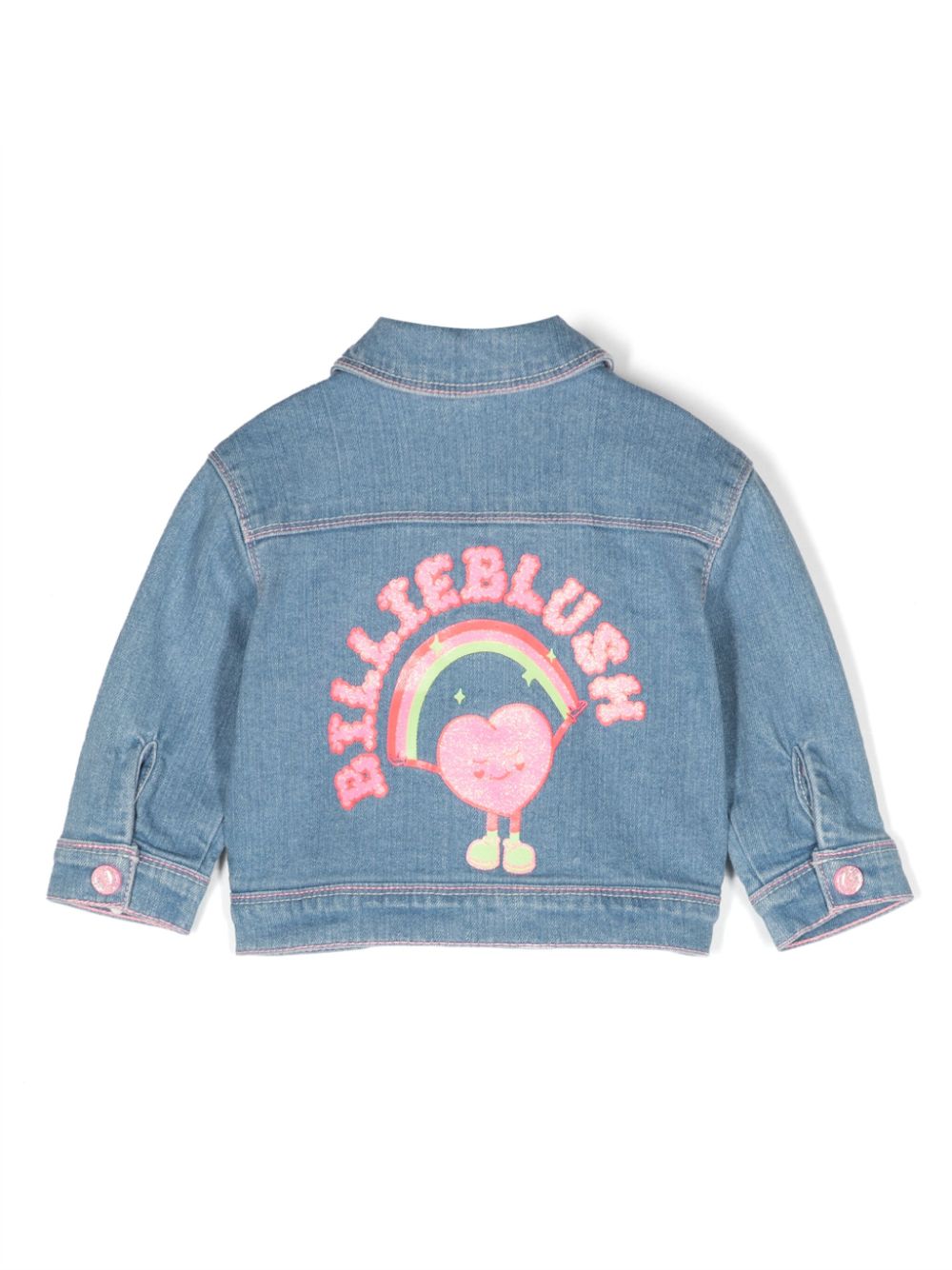 Billieblush logo-print denim jacket - Blue