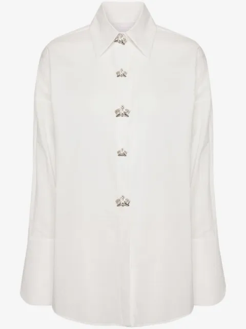 Genny appliqué-detail muslin shirt