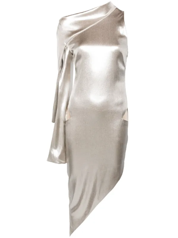 asymmetric cut out midi dress Paisley Smocked Midi Dress in Sage main image 0