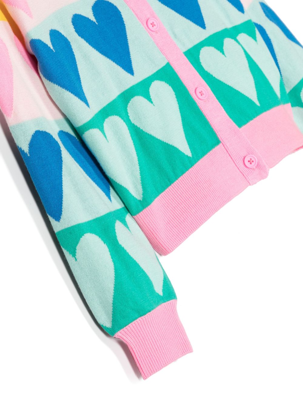 Shop Billieblush Heart-pattern Jacquard Cardigan In Pink