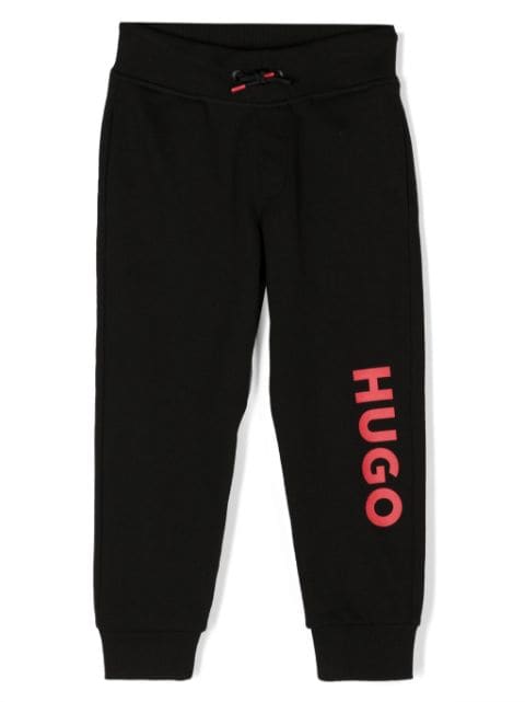 HUGO KIDS logo-print drawstring track pants