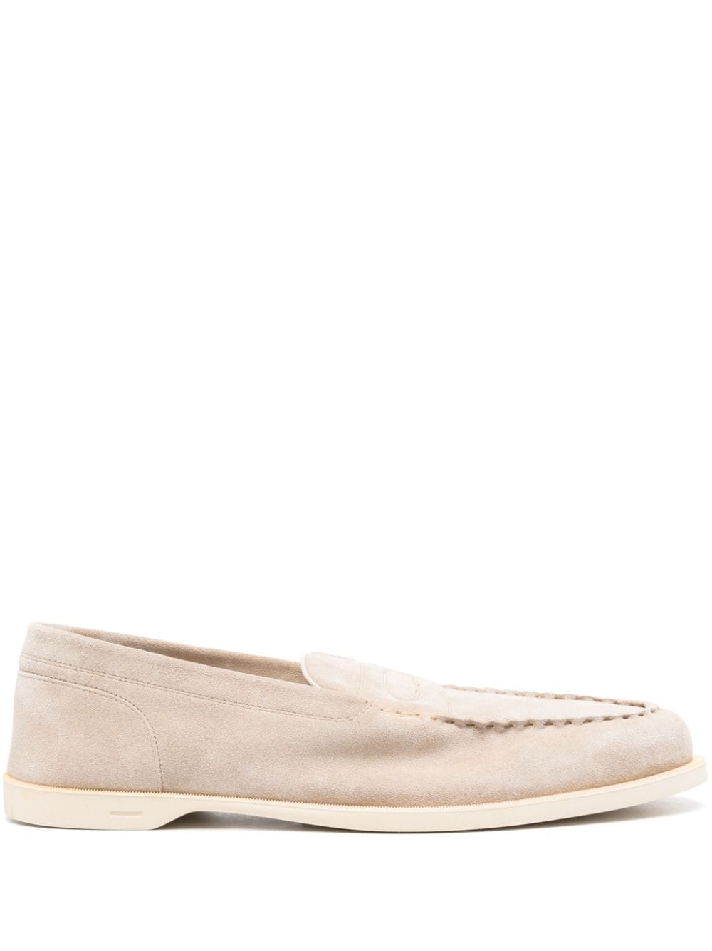 Shop John Lobb Pace Suede Loafers In Neutrals