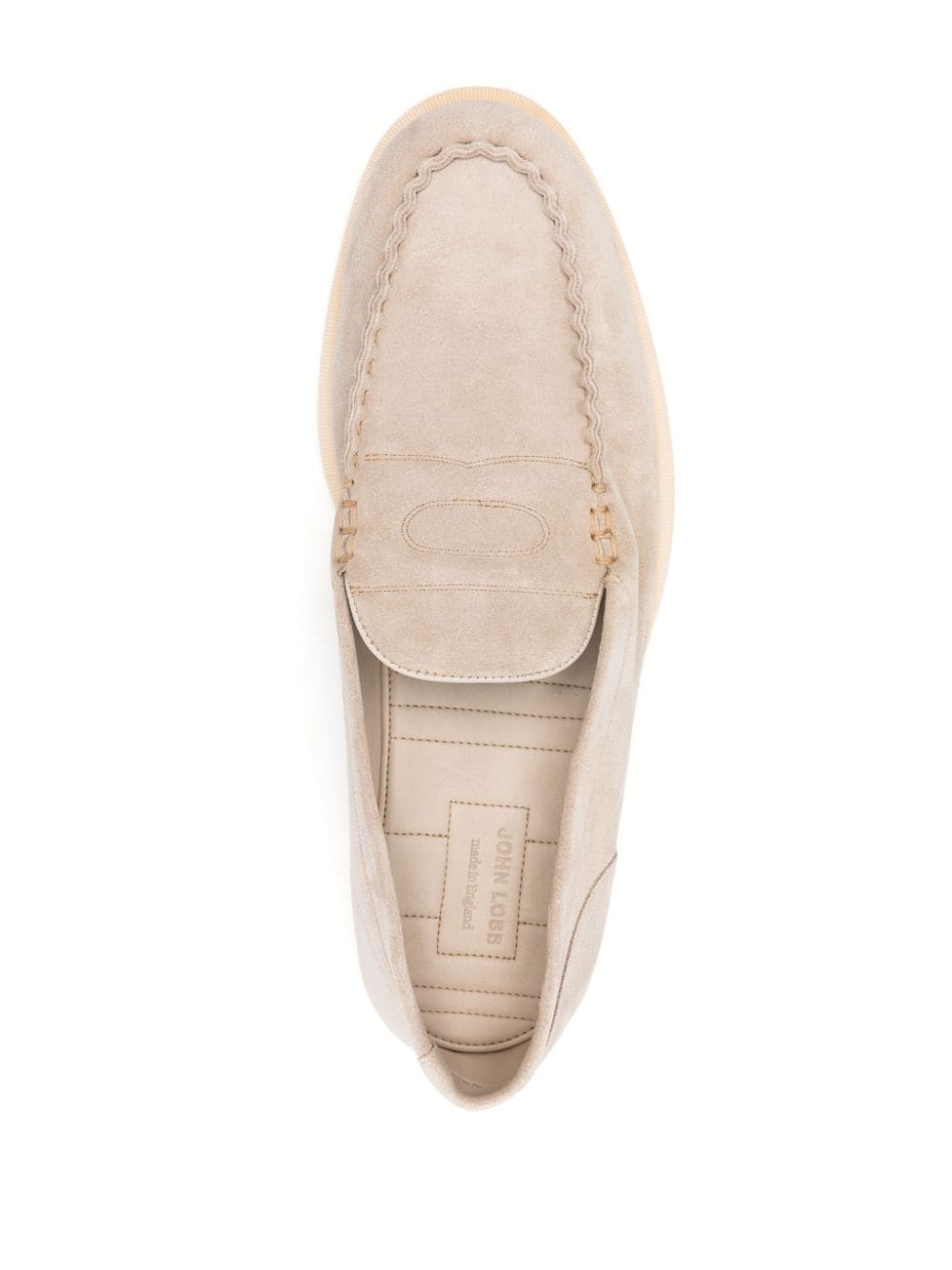 Shop John Lobb Pace Suede Loafers In Neutrals