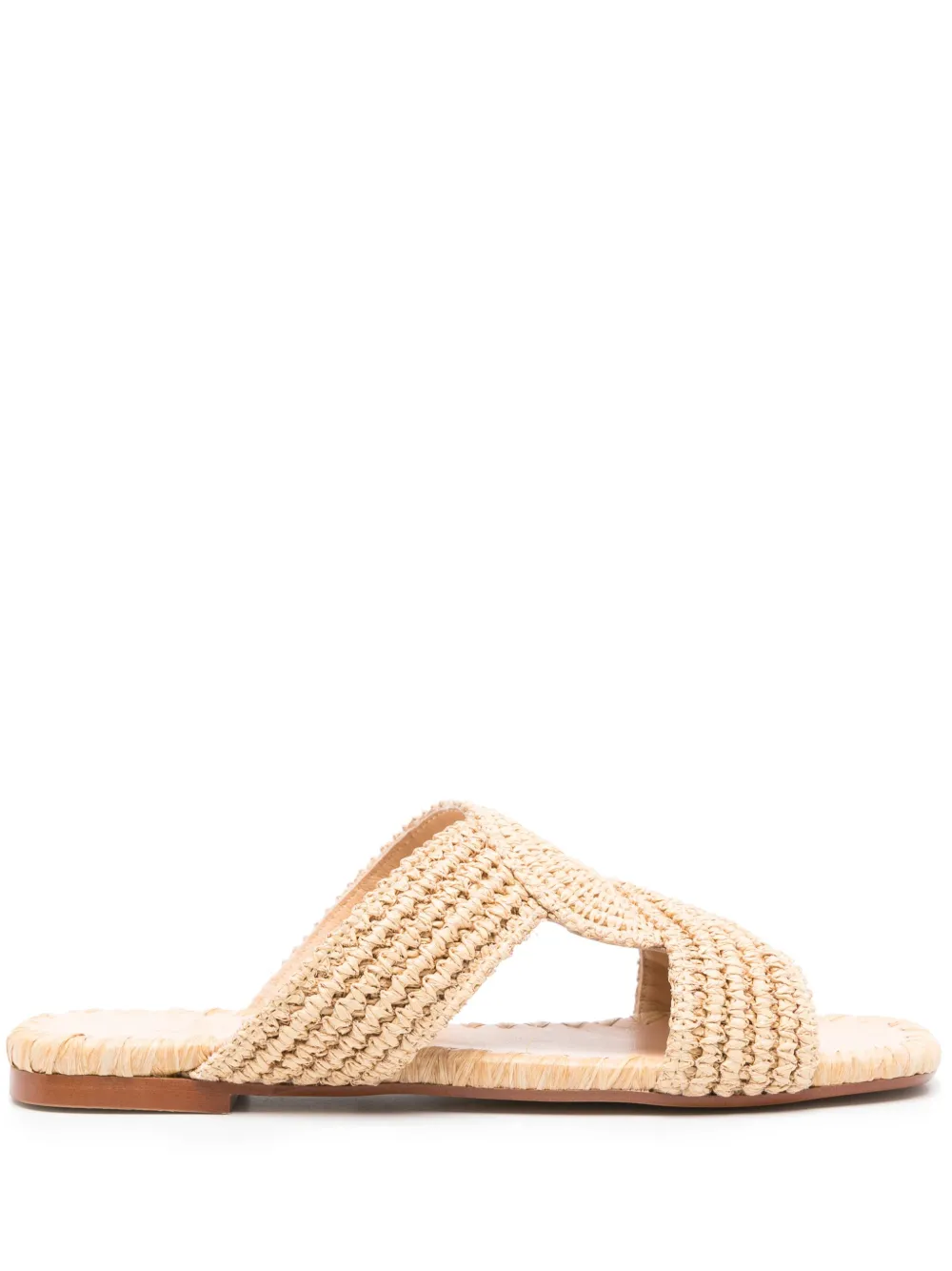 Castaã±er Prado Raffia Slides In Neutrals
