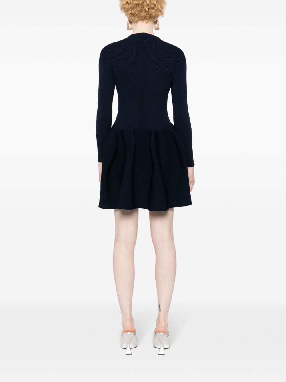 Shop Cfcl Peplum-hem Knitted Dress In Blue