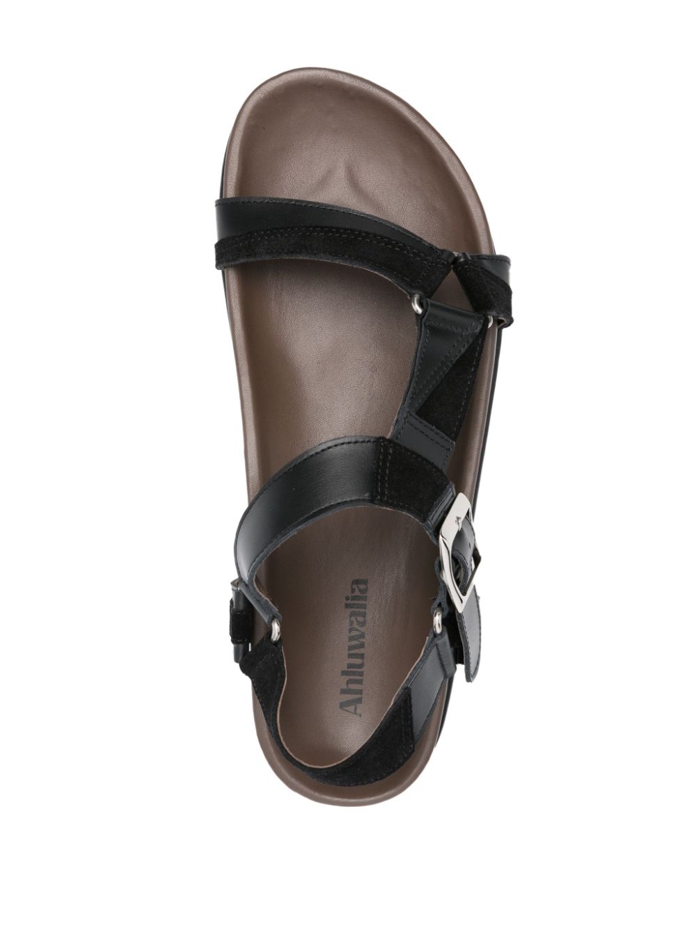 Shop Ahluwalia Bailey Leather Sandals In Black