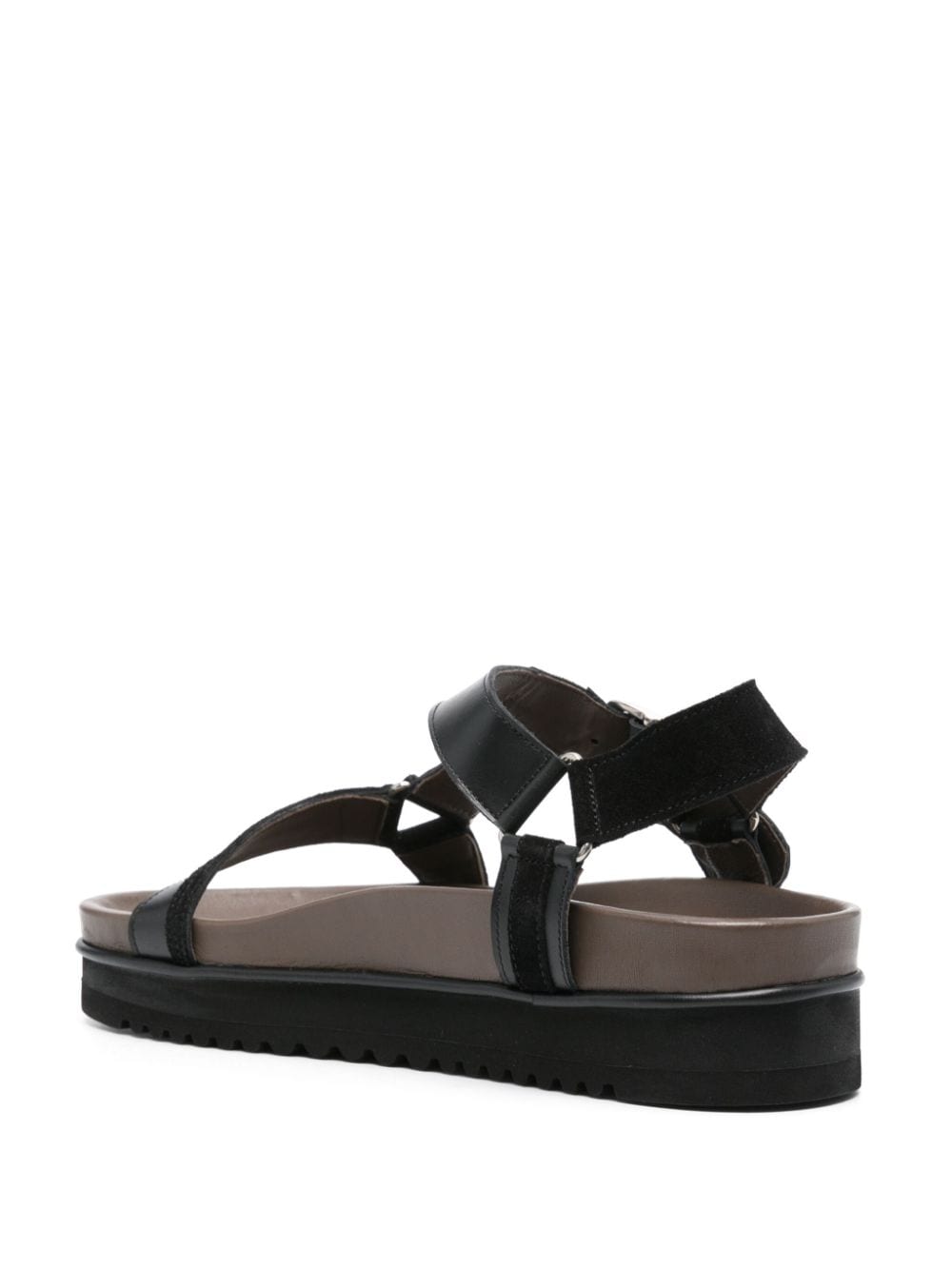 Shop Ahluwalia Bailey Leather Sandals In Black