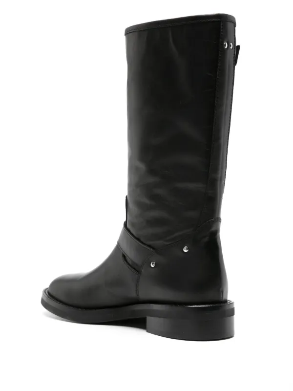 Via Roma 15 Malibu mid-calf Leather Boots | Black | FARFETCH BH