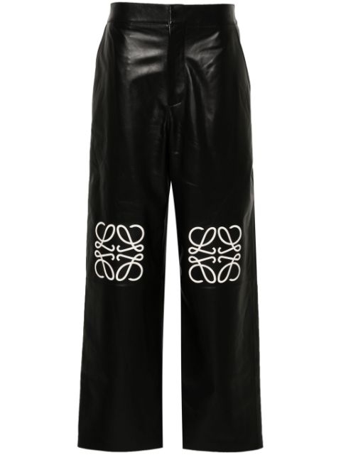 LOEWE Anagram-motif leather palazzo pants Women