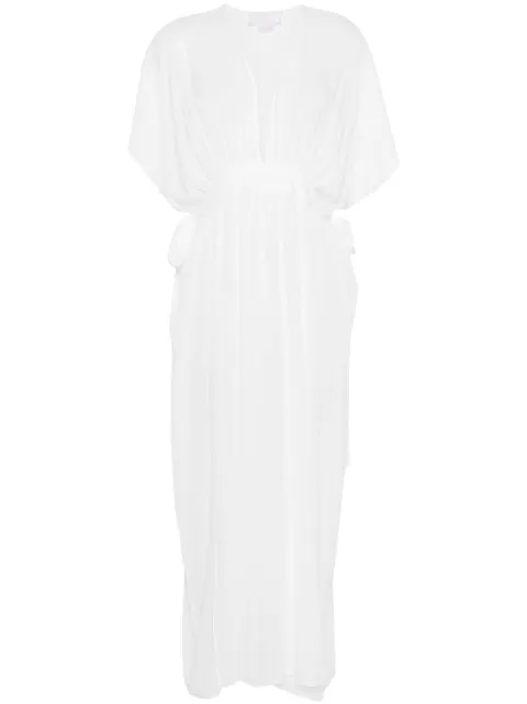 Genny belted silk maxi dress