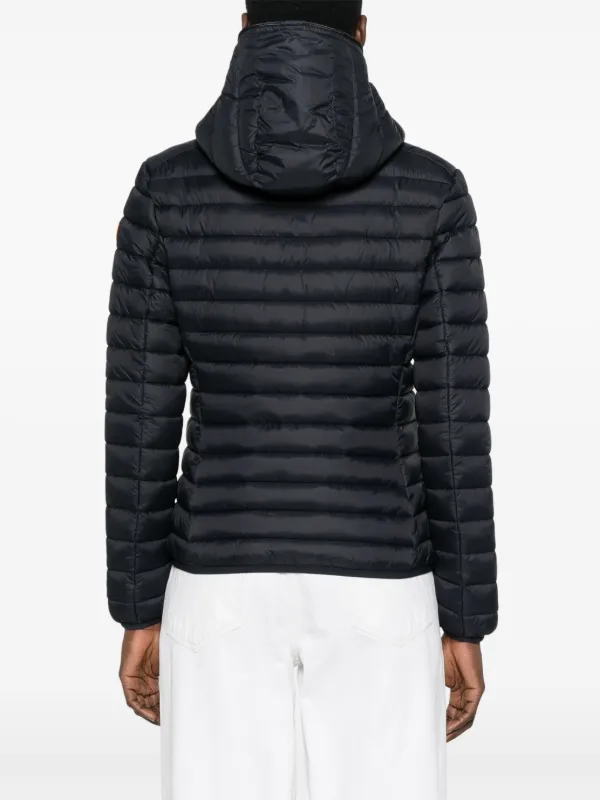 Save The Duck logo-patch Padded Jacket | Black | FARFETCH JO
