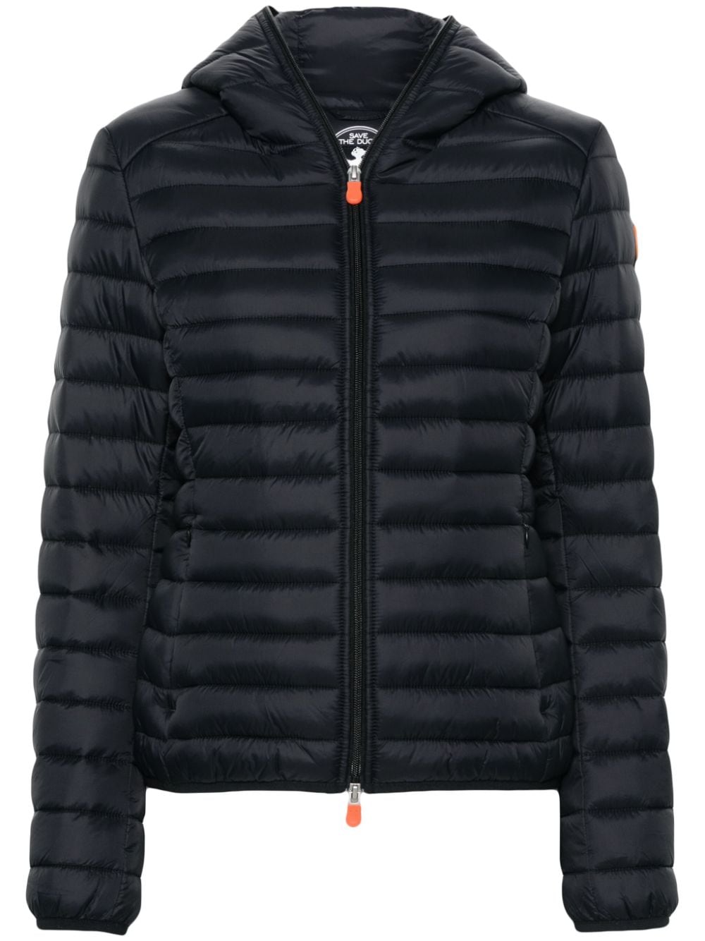 Save The Duck logo-patch padded jacket - Nero