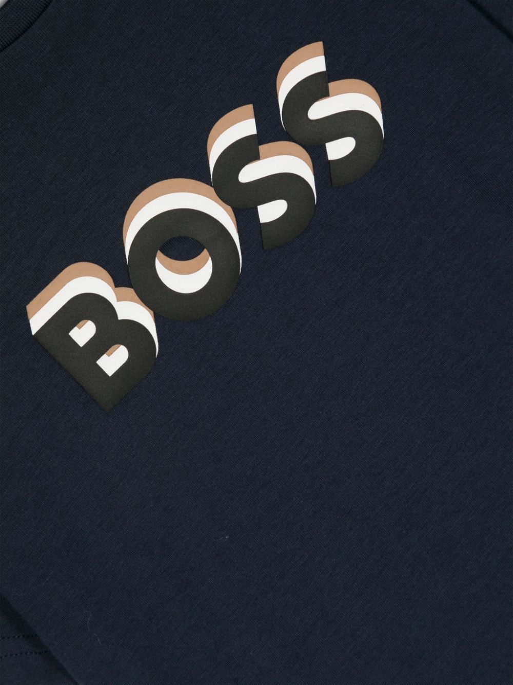 BOSS Kidswear Katoenen T-shirt met logo Blauw