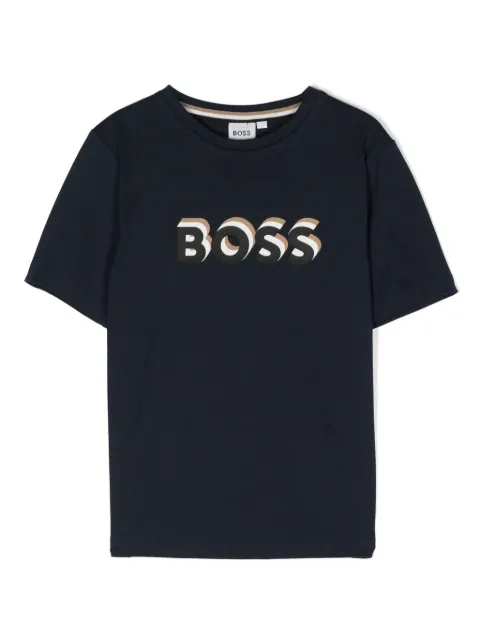 BOSS Kidswear logo-rubberised cotton T-shirt