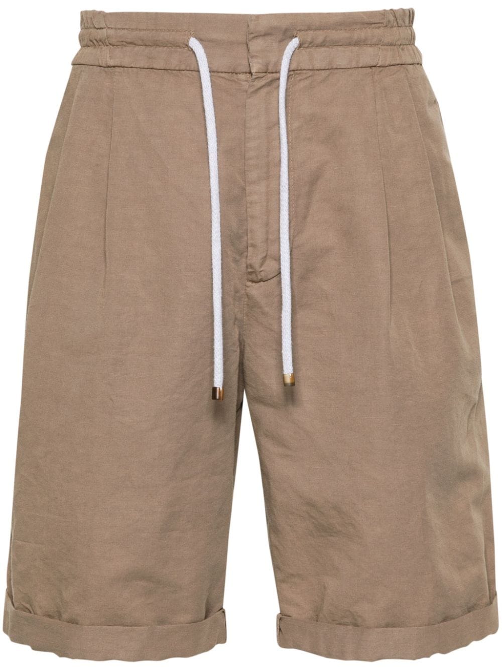 Brunello Cucinelli Geplooide bermuda shorts Bruin