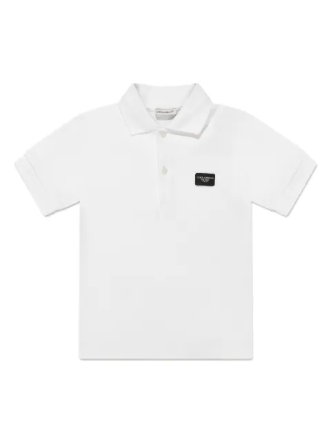 Dolce & Gabbana Kids logo-appliqué cotton polo shirt
