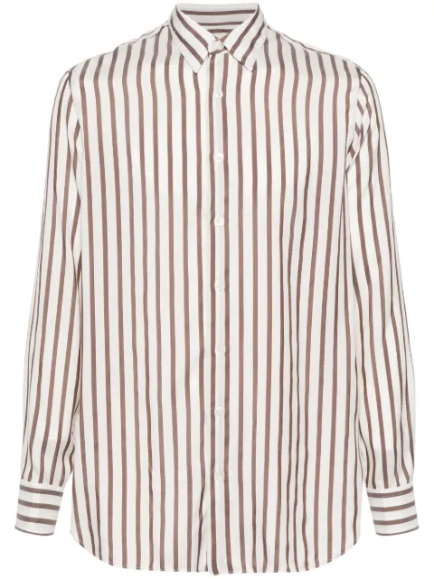 Lardini camisa de seda con motivo de rayas