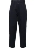 Closed tapered-leg twill trousers - Blue