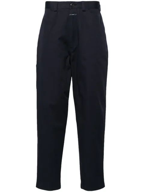 Closed tapered-leg twill trousers