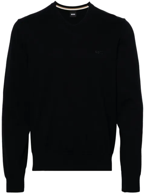 BOSS V-neck cotton jumper