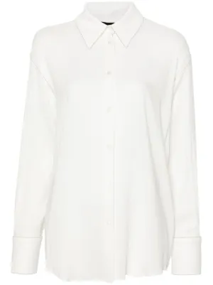 Brunello Cucinelli collar-trim long-sleeve Shirt | White | FARFETCH CA