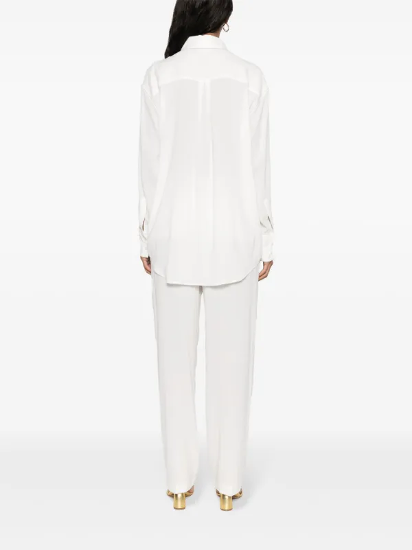 Fabiana Filippi Long Sleeve Collared Shirt | White | FARFETCH AO