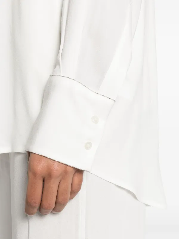 Fabiana Filippi Long Sleeve Collared Shirt | White | FARFETCH AO
