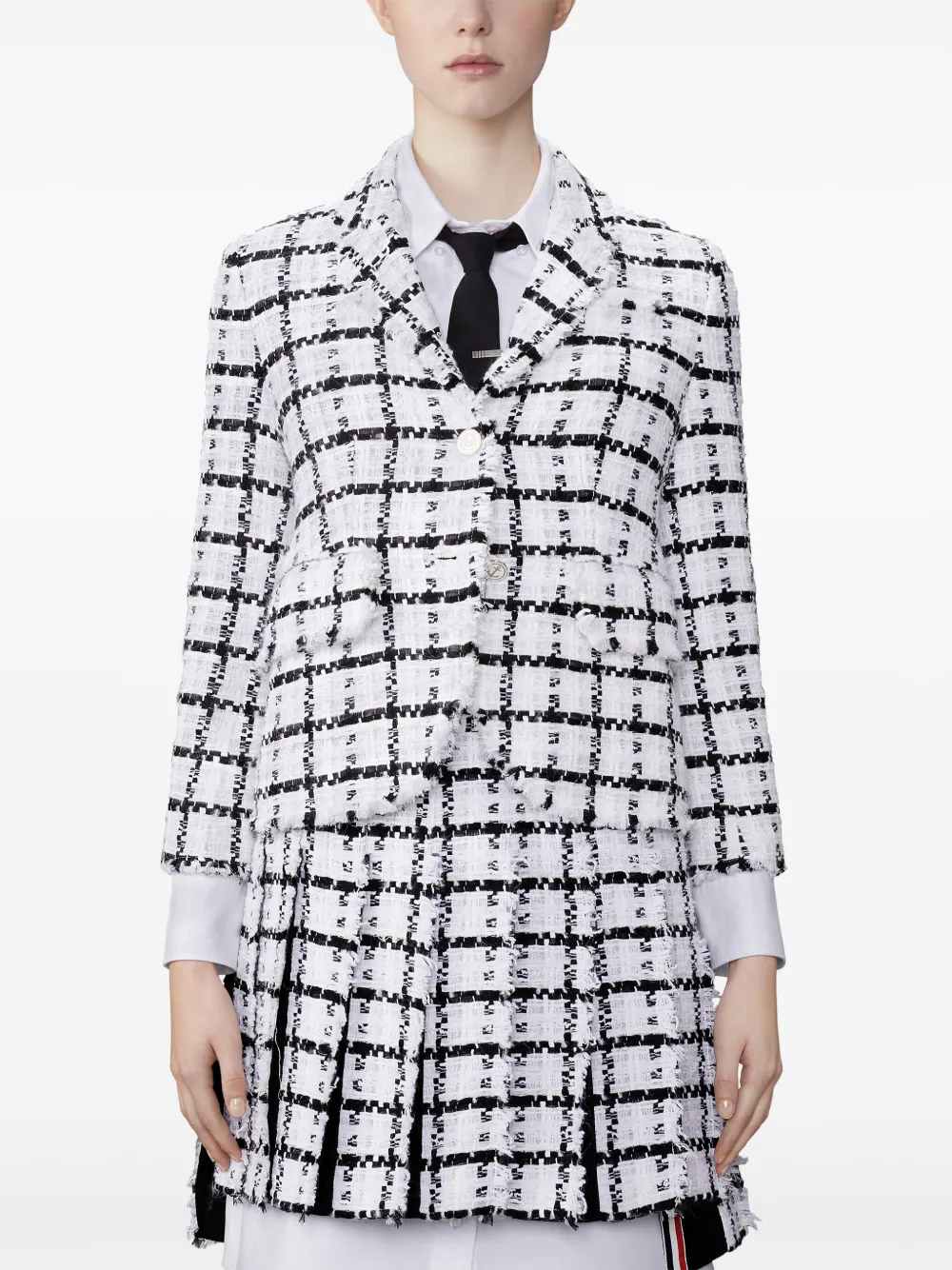 Thom Browne Geruite blazer Wit