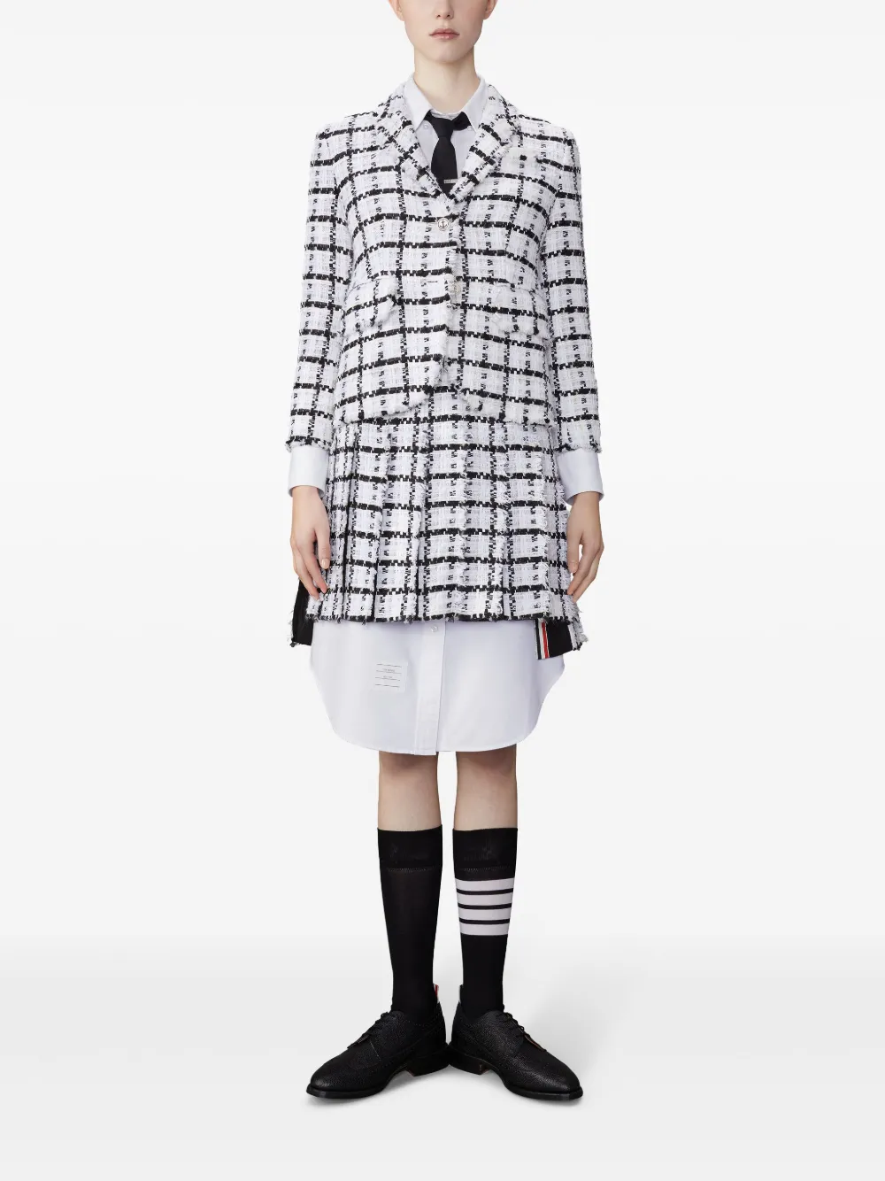 Thom Browne Geruite blazer Wit