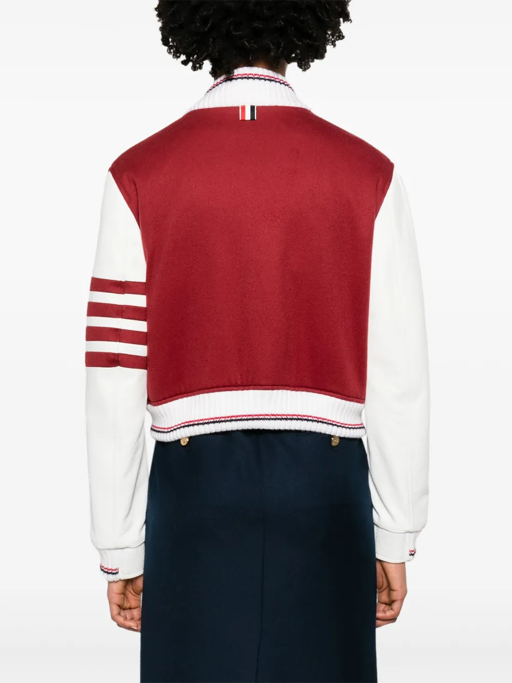 Thom Browne Bomberjack met vier strepen Rood