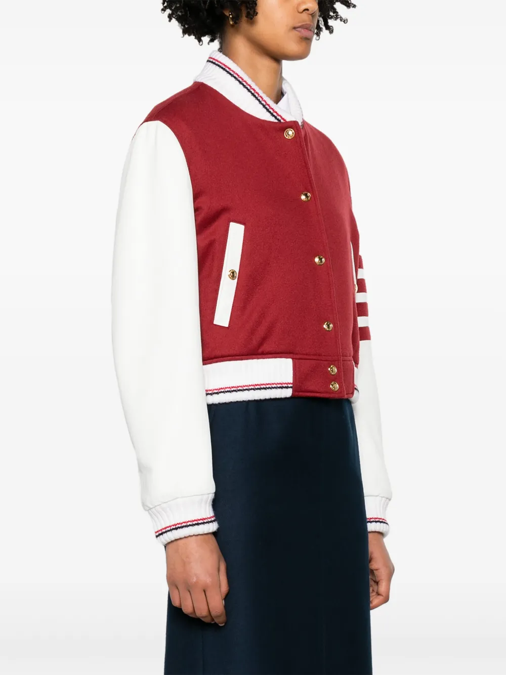 Thom Browne Bomberjack met vier strepen Rood