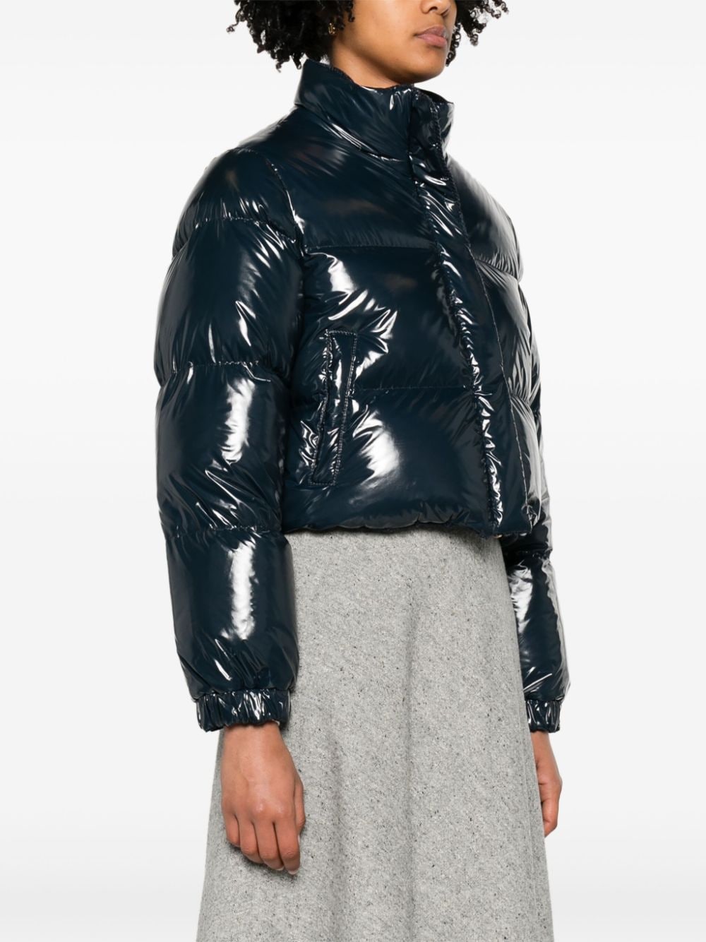 Shop Thom Browne Herringbone Reversible Down Jacket In Blue