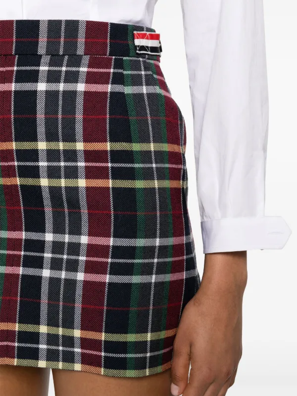 【送料&関税込】Thom Browne Tartan Mini Skirt Thom Browne tartan-check Wool Miniskirt | Blue | FARFETCH JO