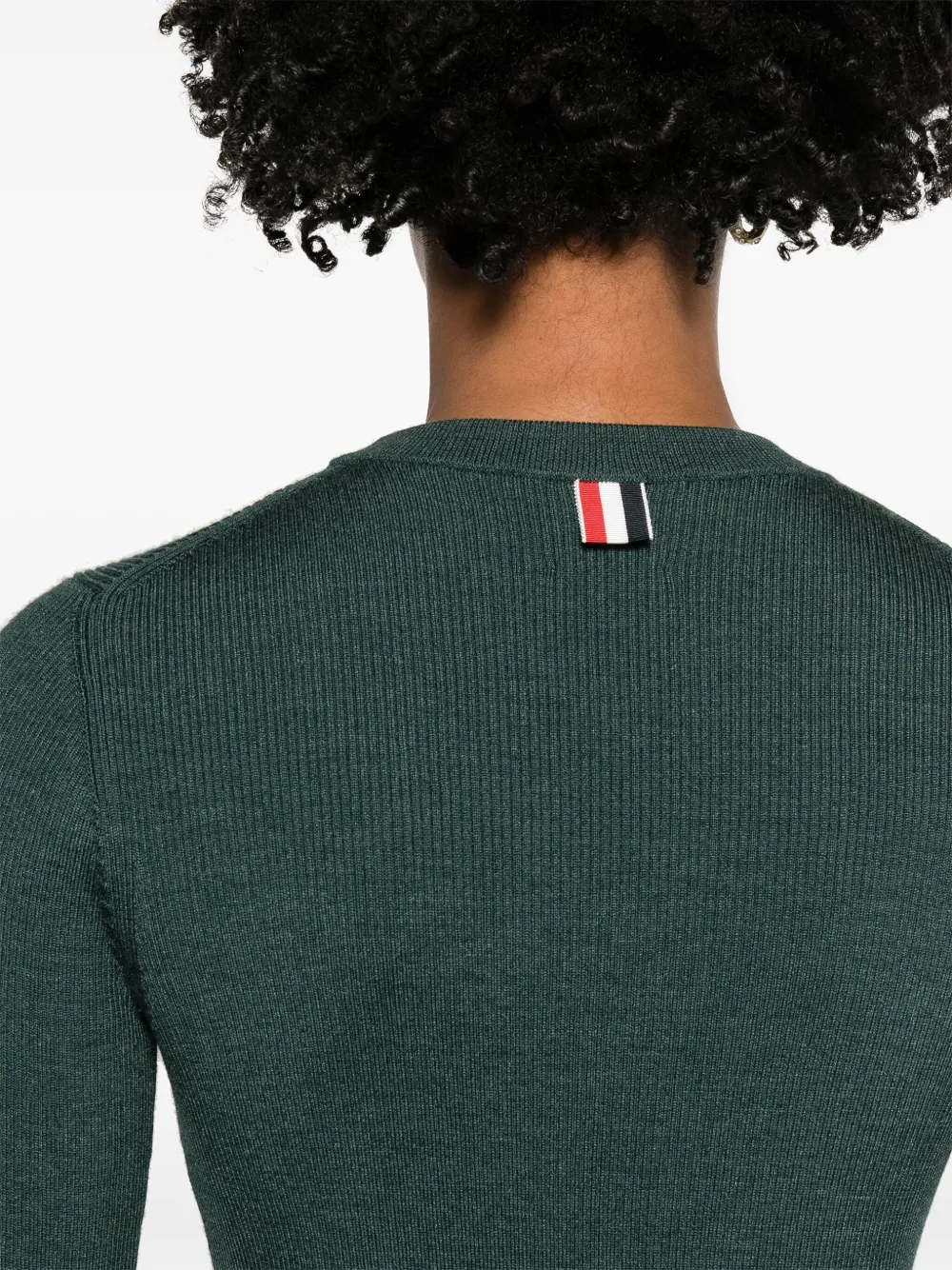 Thom Browne Geribbelde trui met contrasterende afwerking Groen