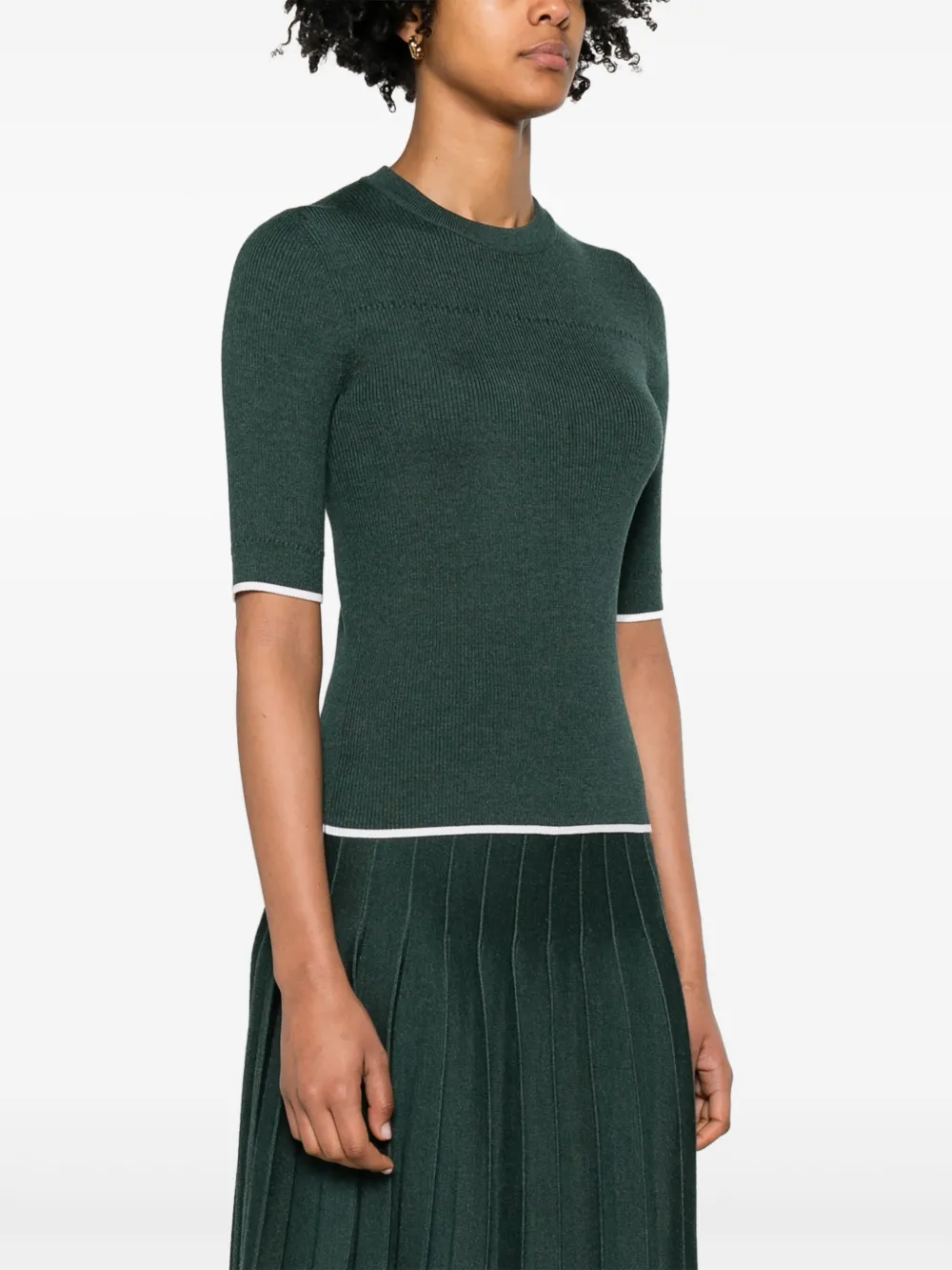 Thom Browne Geribbelde trui met contrasterende afwerking Groen