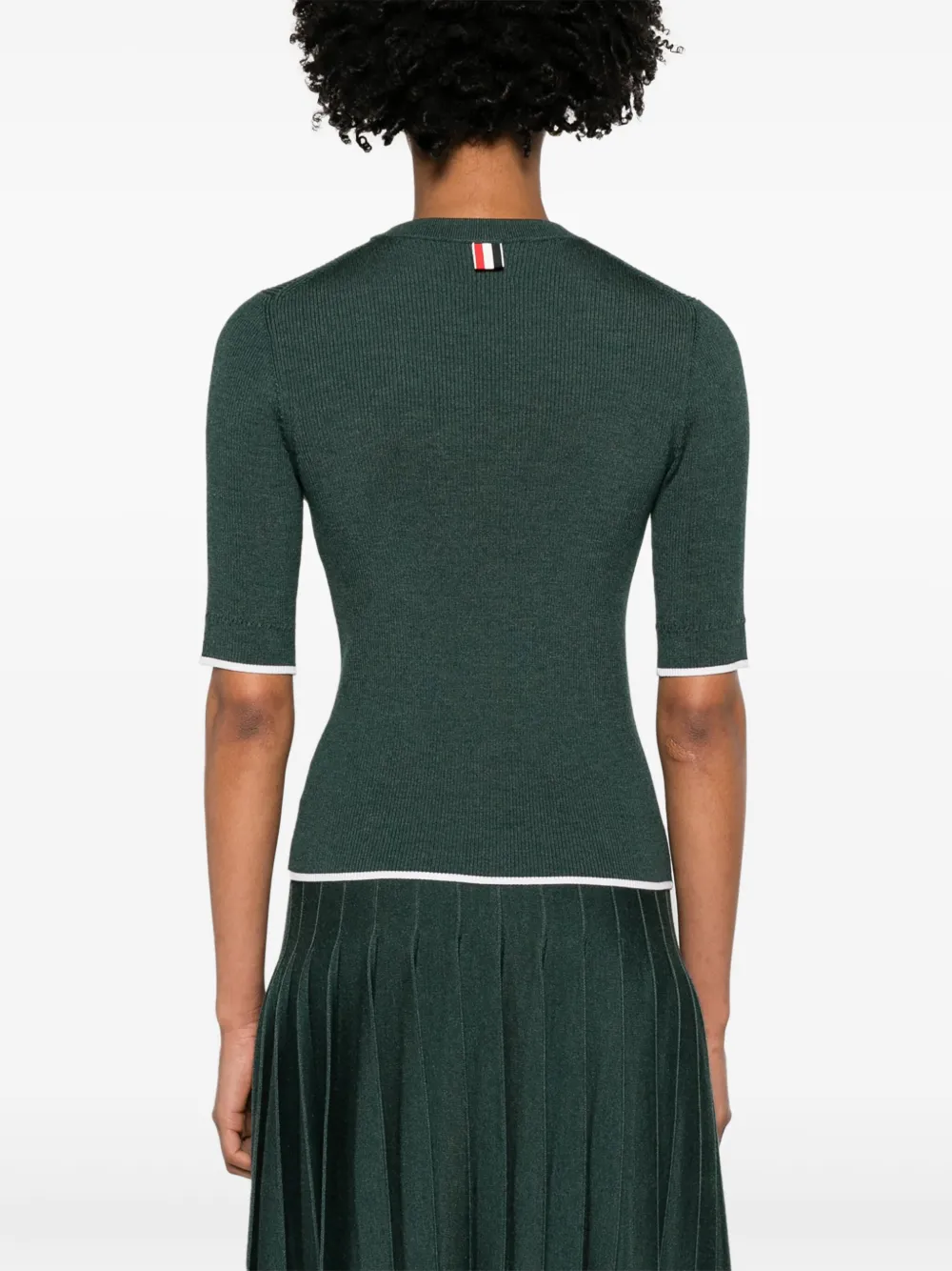 Thom Browne Geribbelde trui met contrasterende afwerking Groen