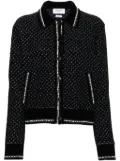 Thom Browne spread-collar tweed bomber jacket - Black