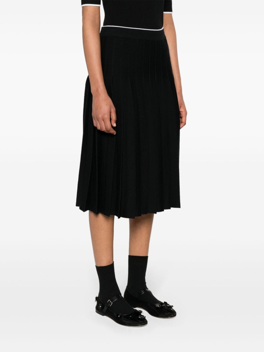 Shop Thom Browne A-line Pleated Midi Skirt In Black