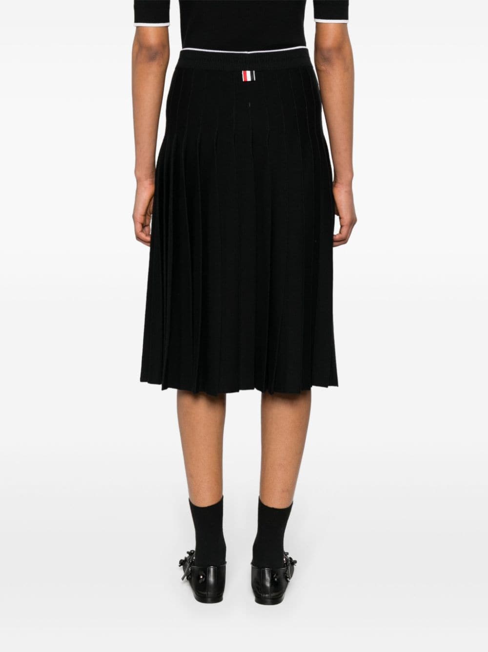 Shop Thom Browne A-line Pleated Midi Skirt In Black