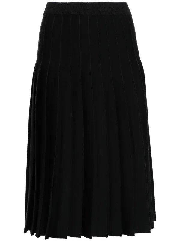 Black pleated midi skirt 48 hotsell