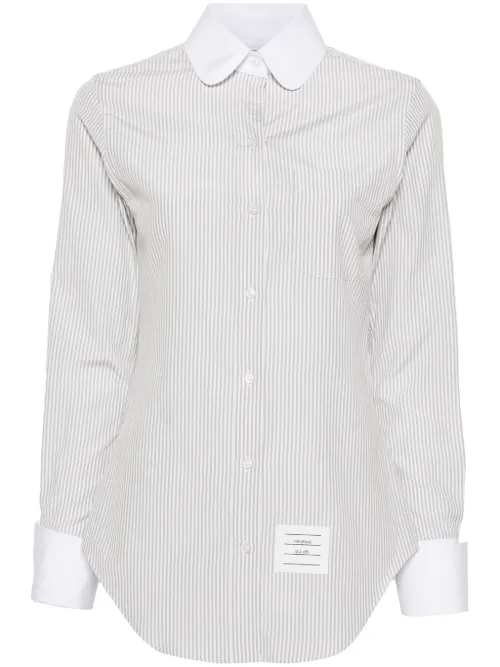Chemise rayée à col rond - Thom Browne - Modalova