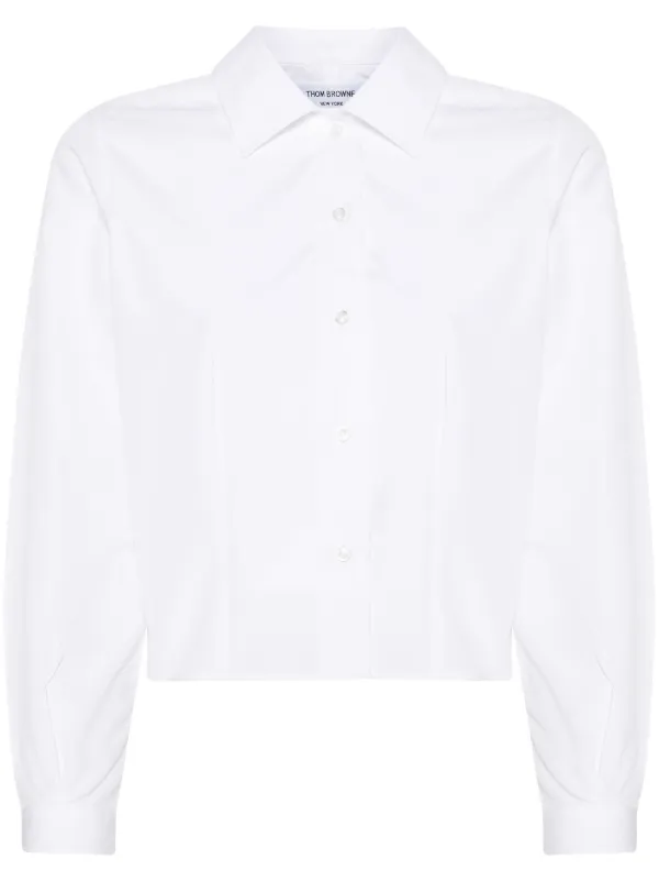 THOM BROWNE ホワイト クロップドシャツ 1/m THOM BROWNE ホワイト クロップドシャツ 1/m