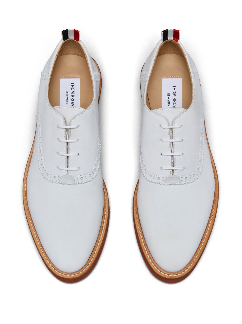 Shop Thom Browne Micro-sole Nubuck Brogues In White