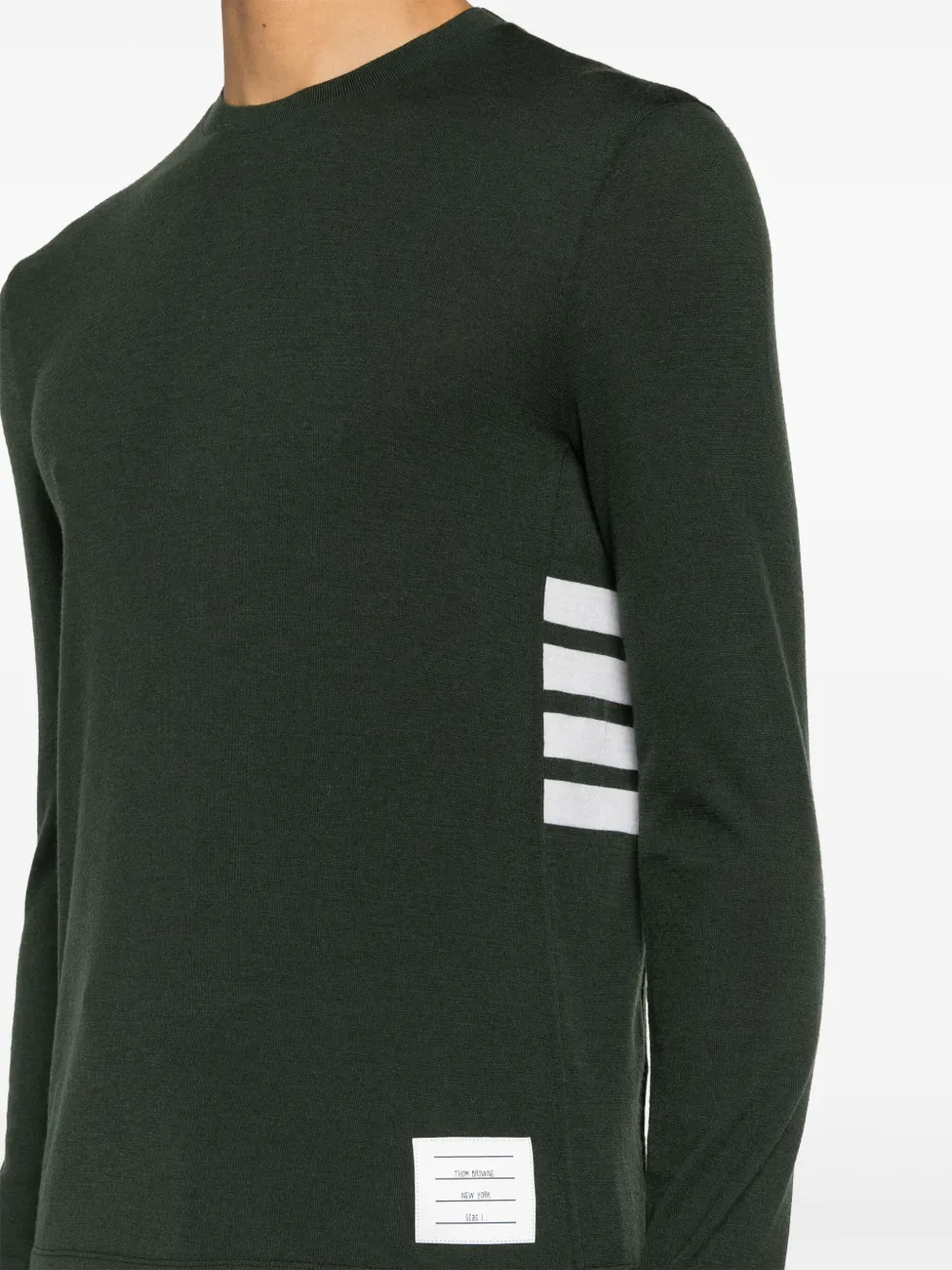 Thom Browne Intarsia gestreepte trui Groen